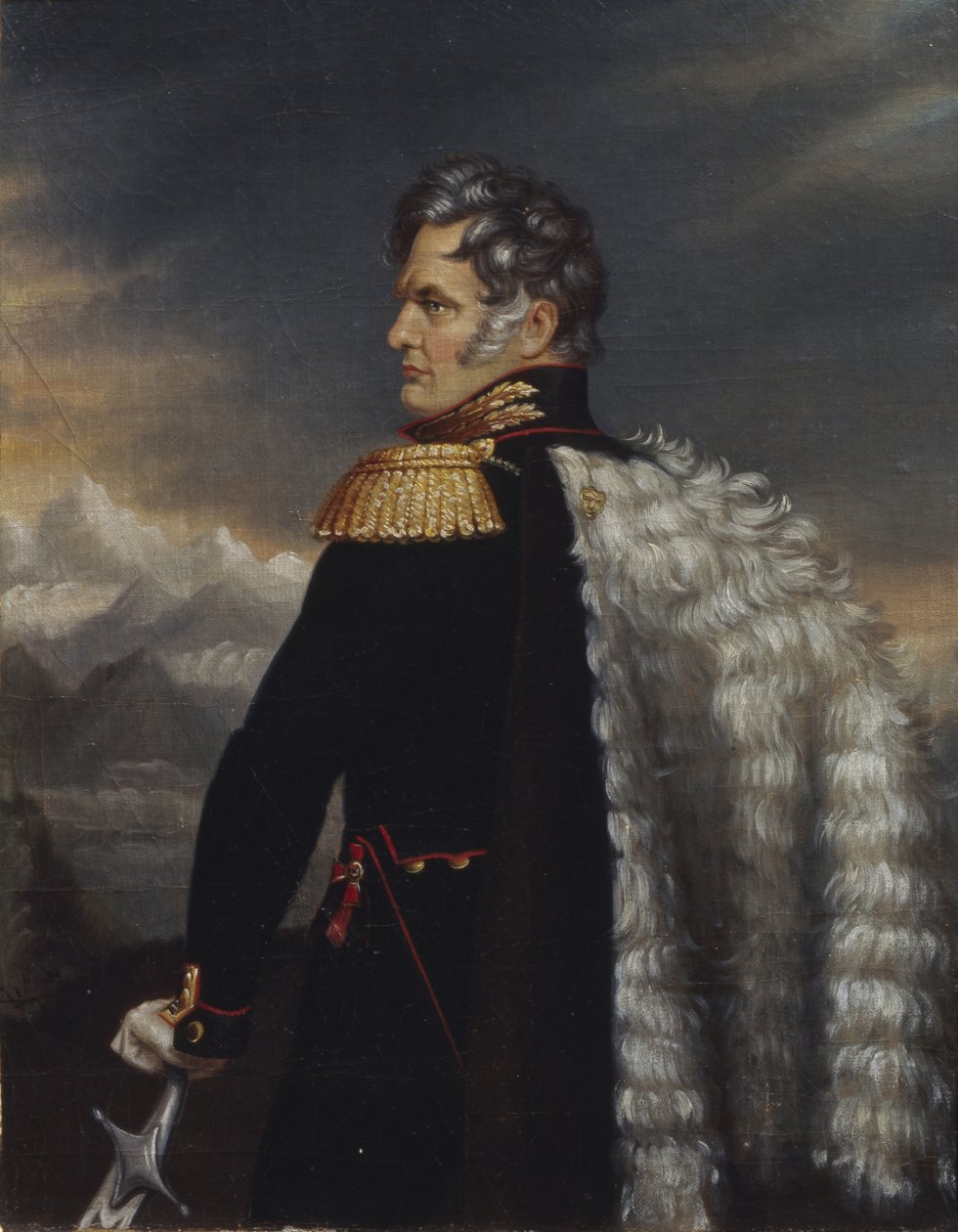 Portrett av den øverstkommanderende for den russiske hæren på Kaukasus Aleksey Yermolov 1777-1861, 1825 av Unbekannt