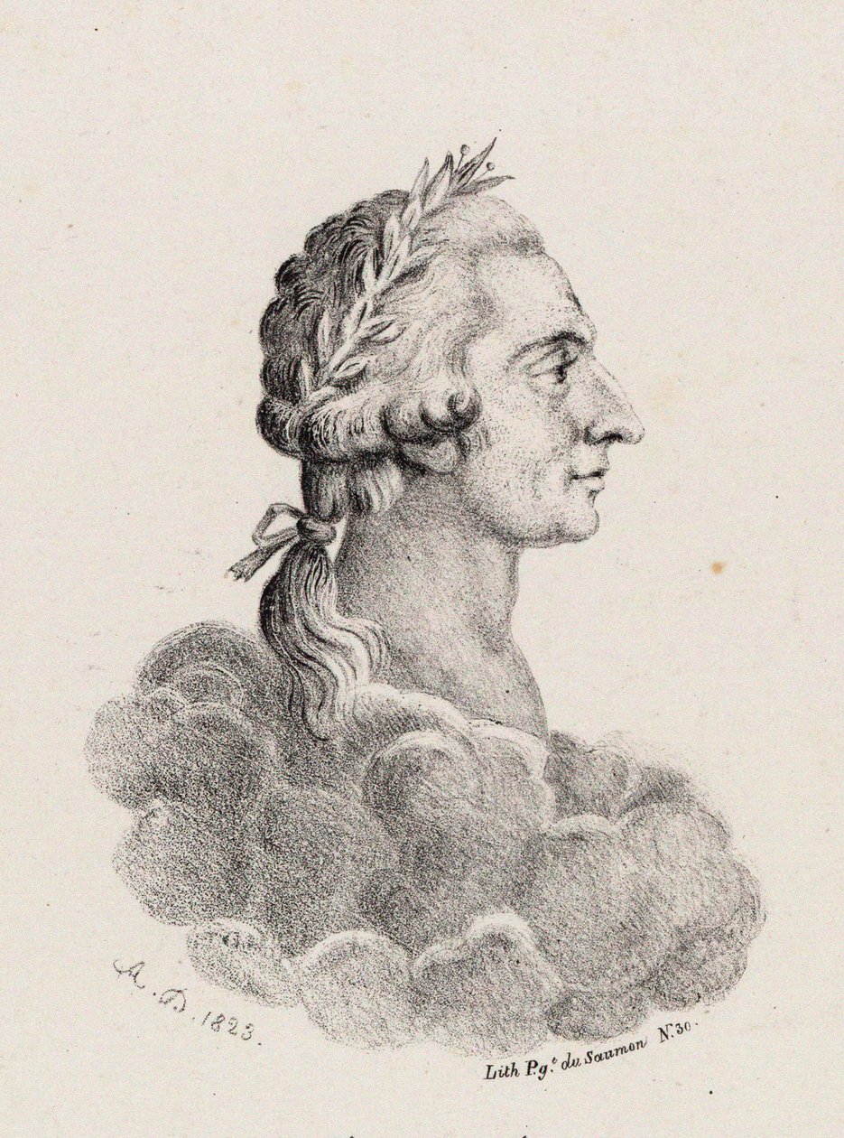 Portrett av komponisten Antonio Sacchini 1730-1786, 1823. av Unbekannt