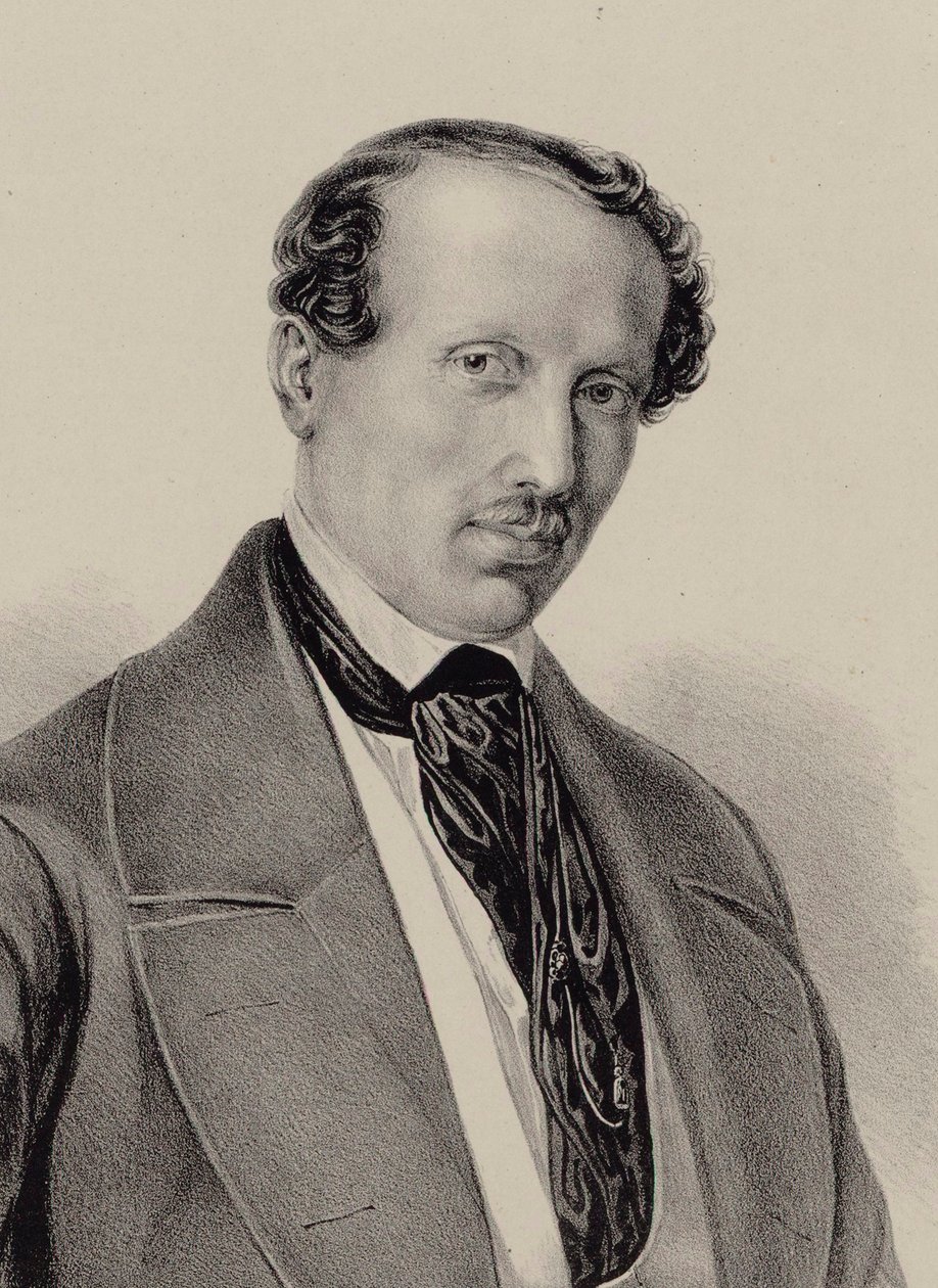 Portrett av komponisten Hans Christian Lumbye 1810-1874, ca. 1850. av Unbekannt
