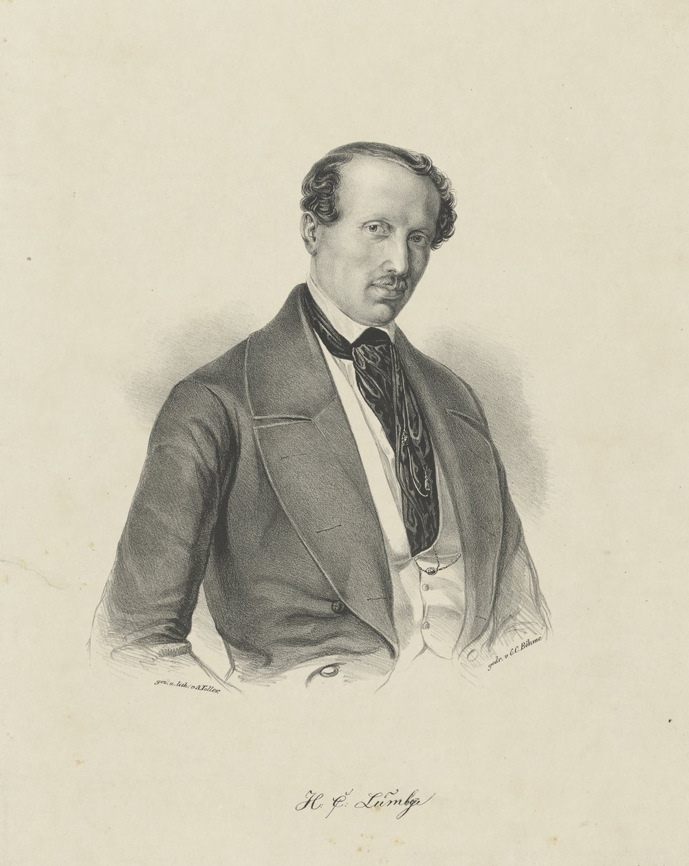 Portrett av komponisten Hans Christian Lumbye 1810-1874, ca. 1850. av Unbekannt