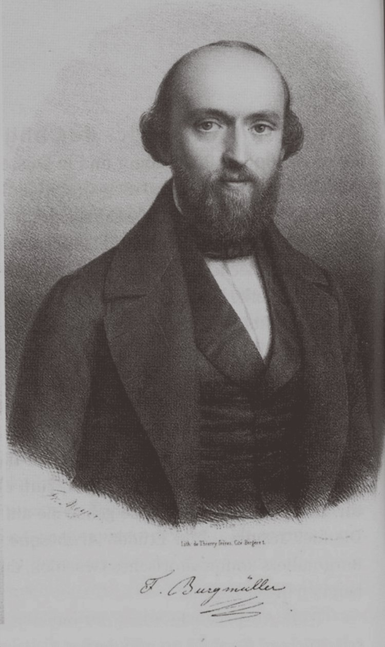 Portrett av komponisten Johann Friedrich Franz Burgmüller 1806-1874, ca. 1840 av Unbekannt