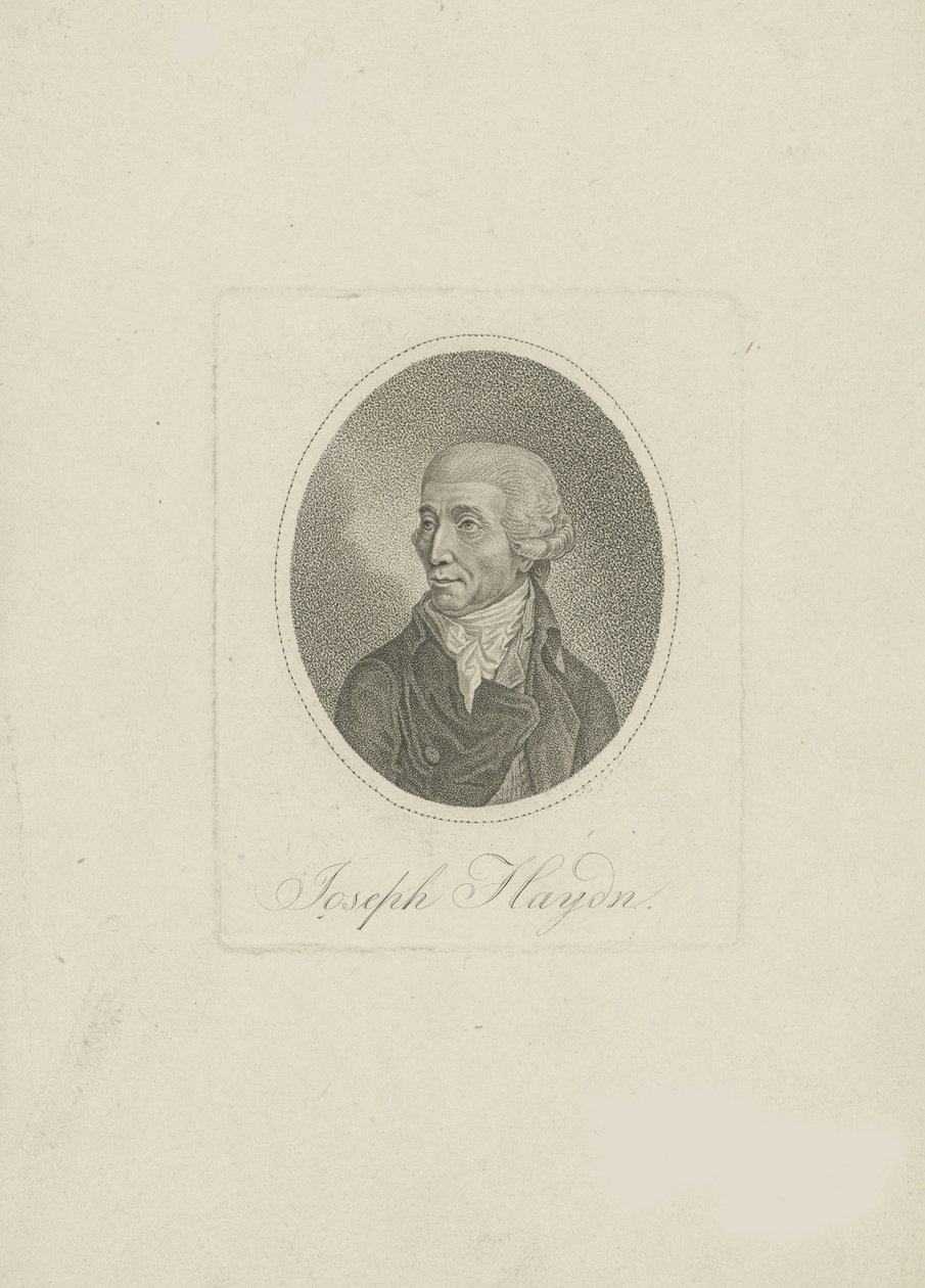 Portrett av komponisten Joseph Haydn 1732-1809, 1800-tallet. av Unbekannt