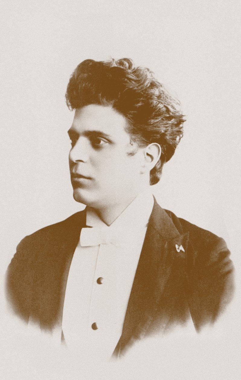 Portrett av komponisten Pietro Mascagni 1863-1945. av Unbekannt