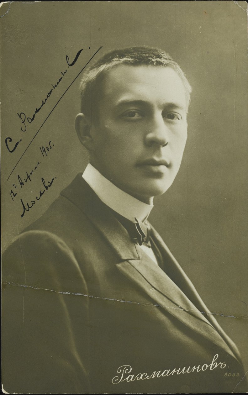 Portrett av komponisten Sergei Rakhmaninov 1873-1943, ca. 1905 av Unbekannt