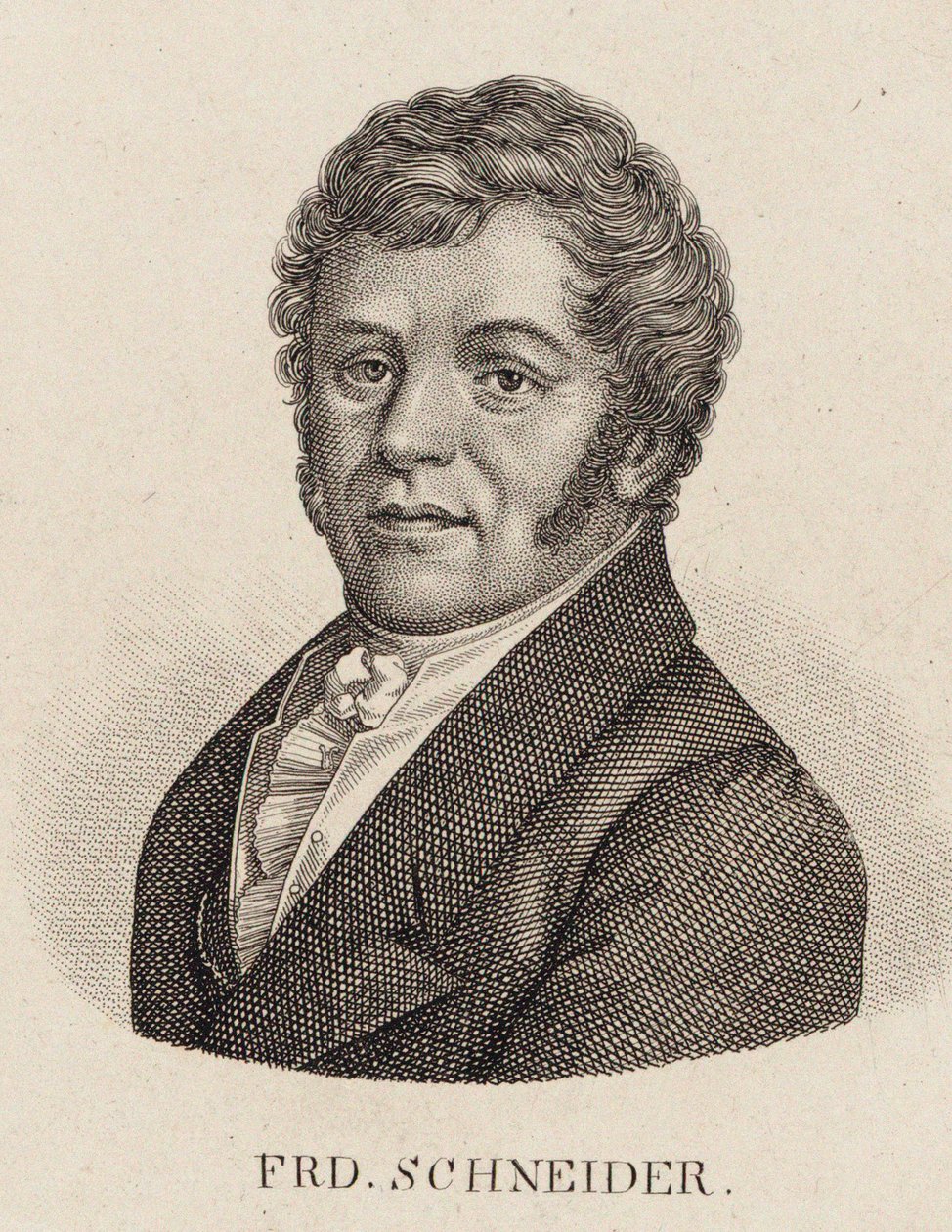 Portrett av organisten og komponisten Friedrich Schneider 1786-1853. av Unbekannt