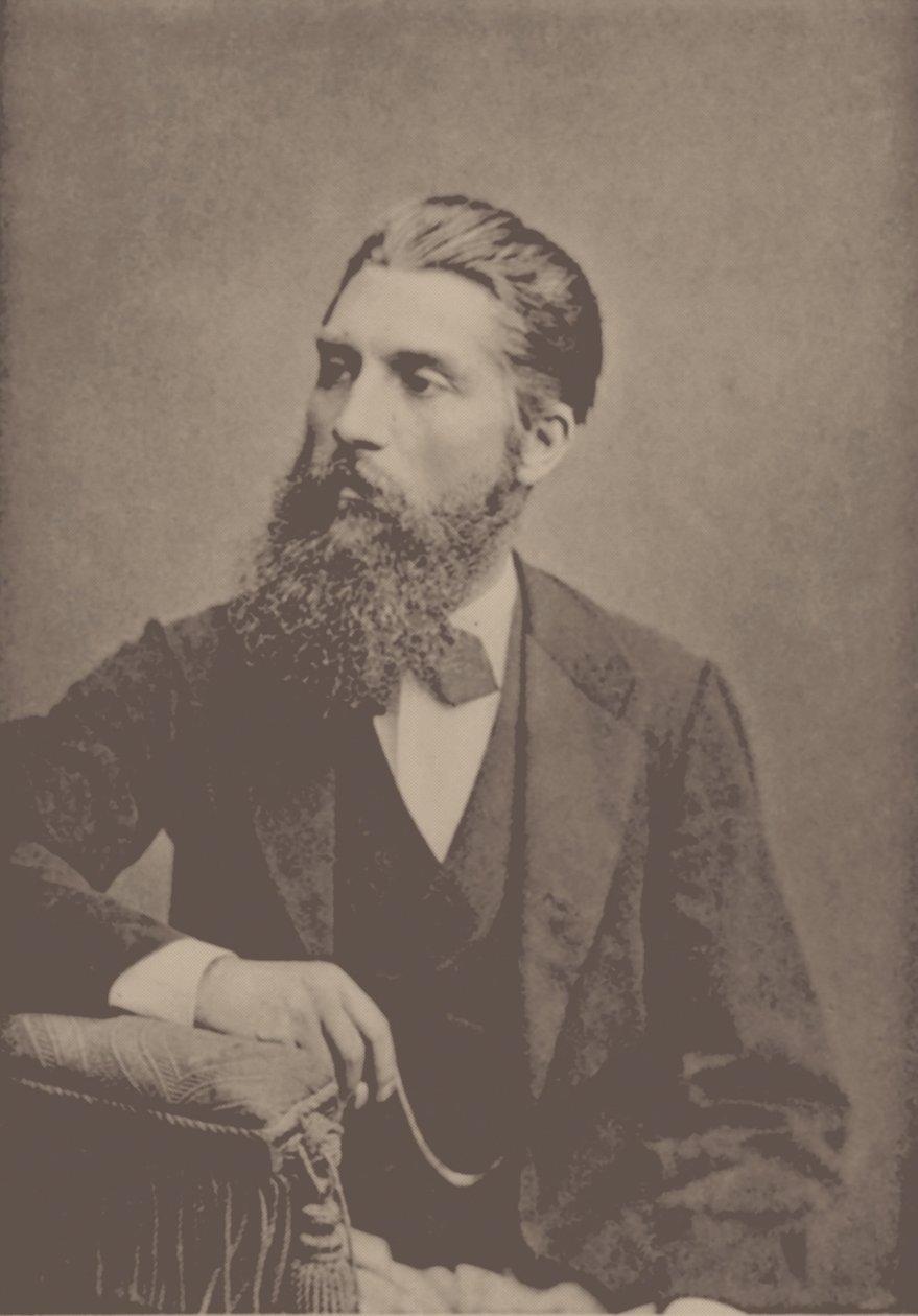 Portrett av pianisten og komponisten Adolf Jensen 1837-1879. av Unbekannt