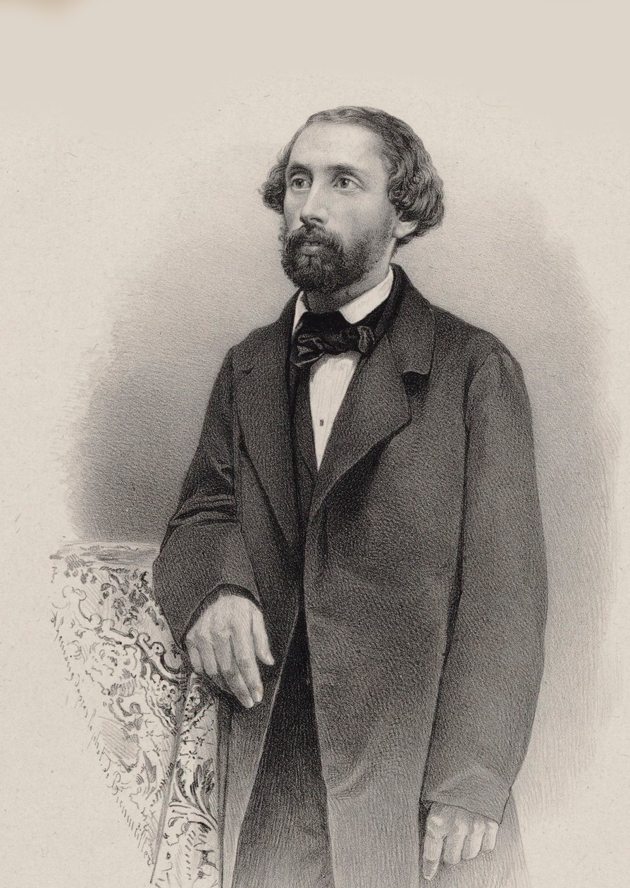 Portrett av pianisten og komponisten Julius Schulhoff 1825-1898, 1860. av Unbekannt