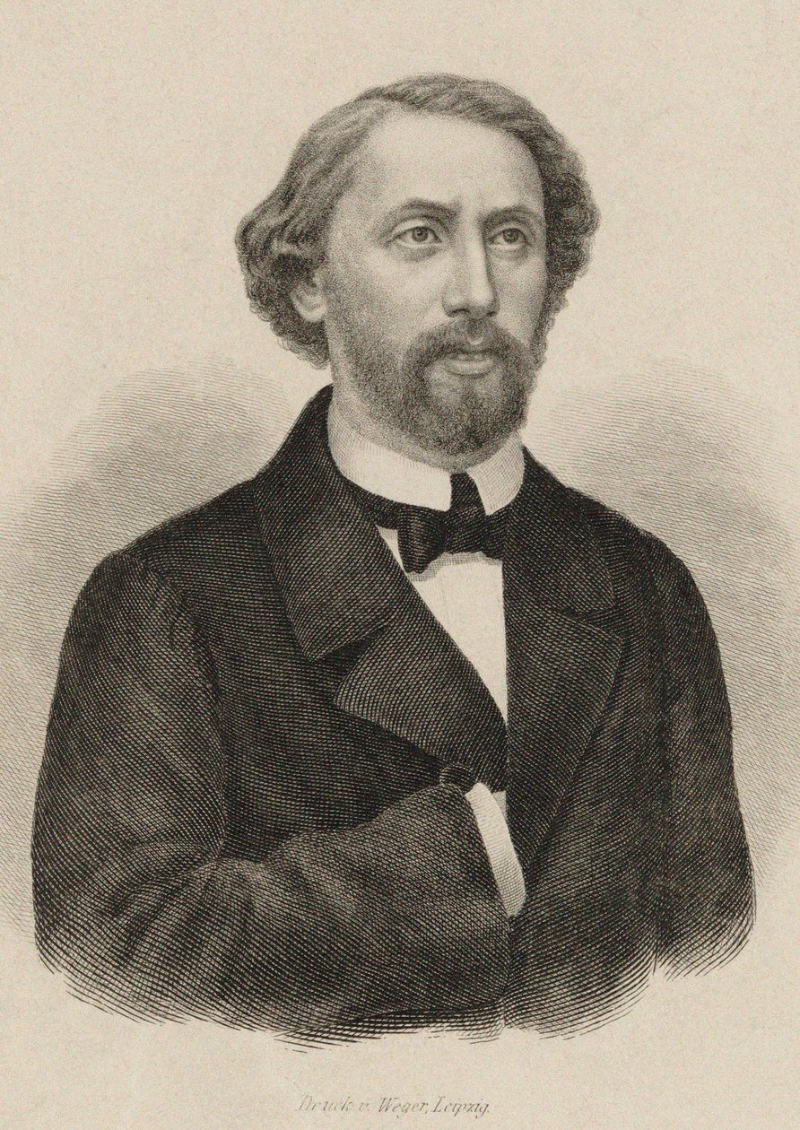Portrett av pianisten og komponisten Julius Schulhoff 1825-1898, 1860. av Unbekannt