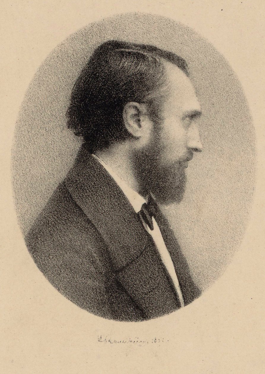 Portrett av pianisten og komponisten Louis Lacombe 1818-1884. av Unbekannt