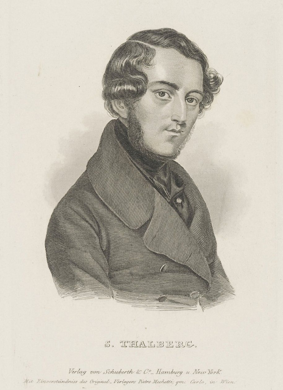 Portrett av pianisten og komponisten Sigismund Thalberg 1812-1871, ca. 1850. av Unbekannt