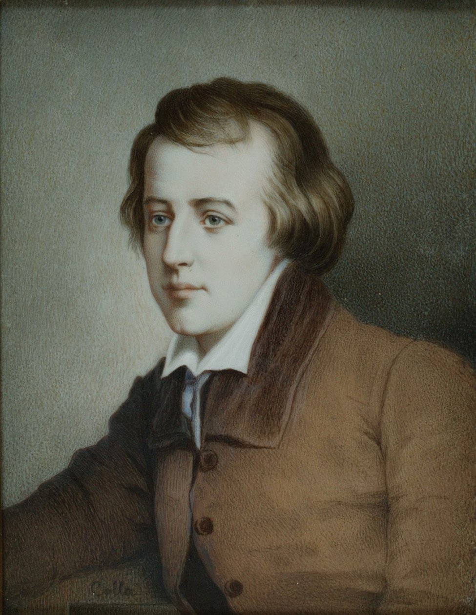 Portrett av poeten Heinrich Heine 1797-1856, ca 1825 av Unbekannt