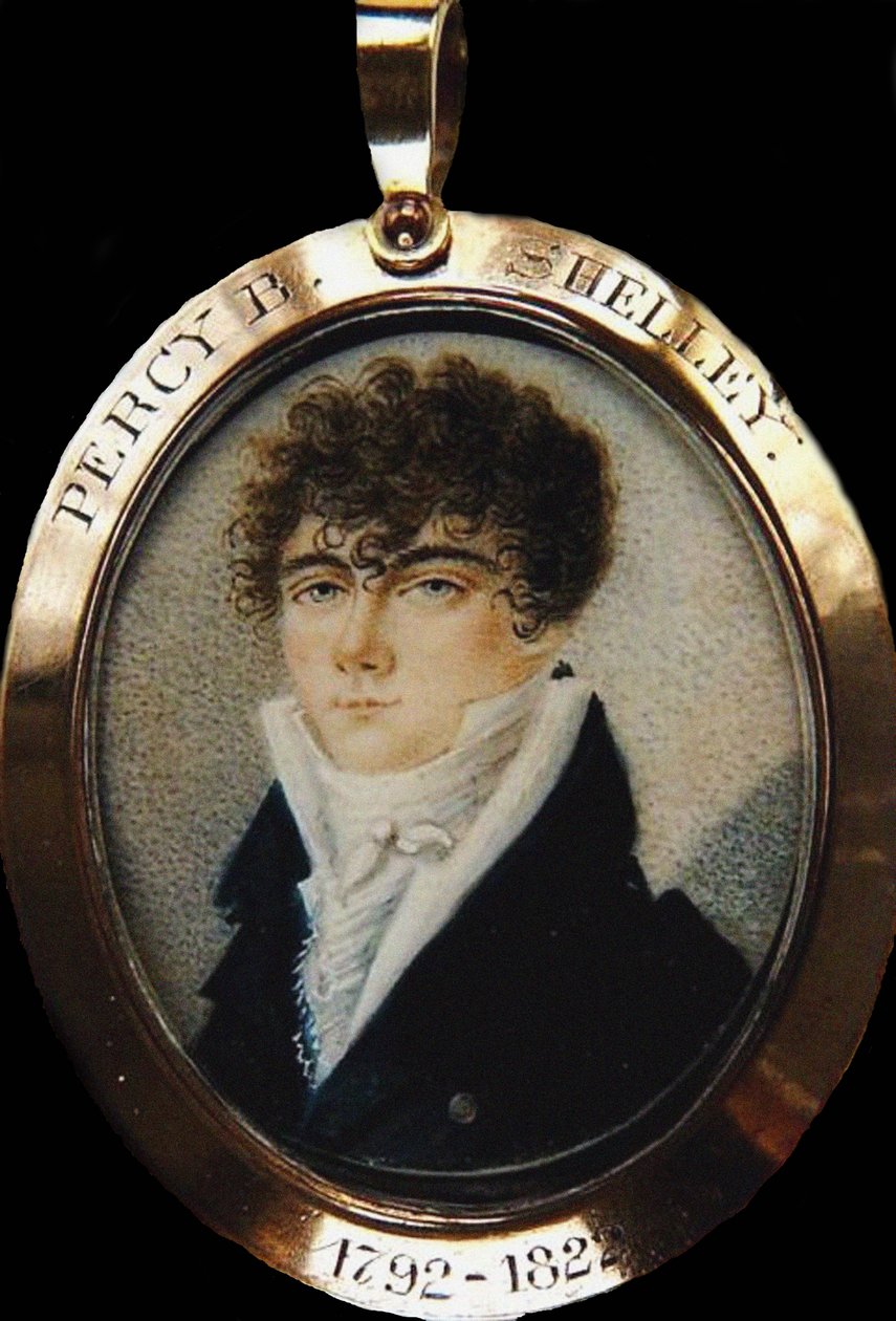 Portrett av poeten Percy Bysshe Shelley 1792-1822, ca 1825 av Unbekannt