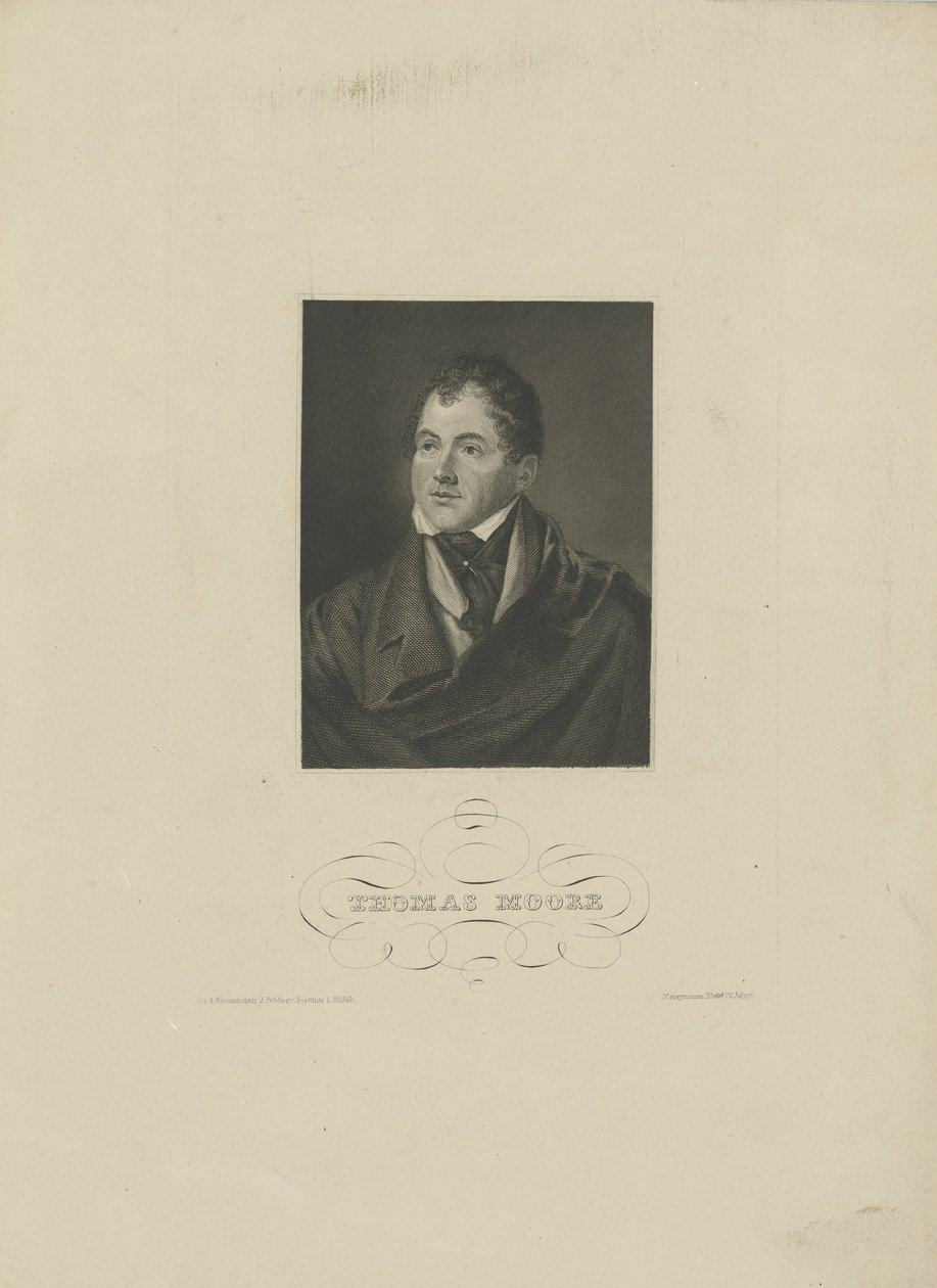 Portrett av poeten Thomas Moore 1779-1852, 1830-årene. av Unbekannt