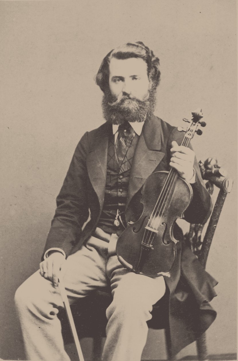 Portrett av fiolinisten og komponisten Alfred Holmes 1837-1876. av Unbekannt