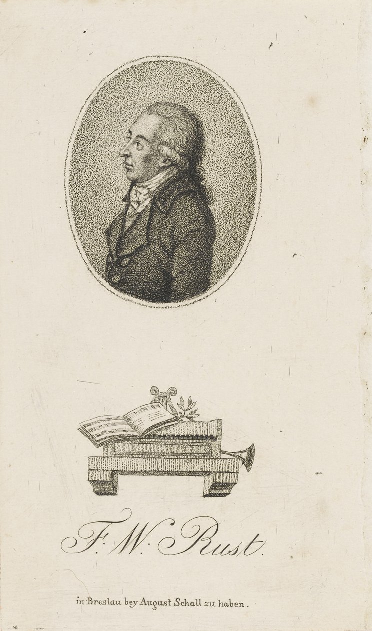 Portrett av fiolinisten og komponisten Friedrich Wilhelm Rust 1739-1796, ca. 1800. av Unbekannt