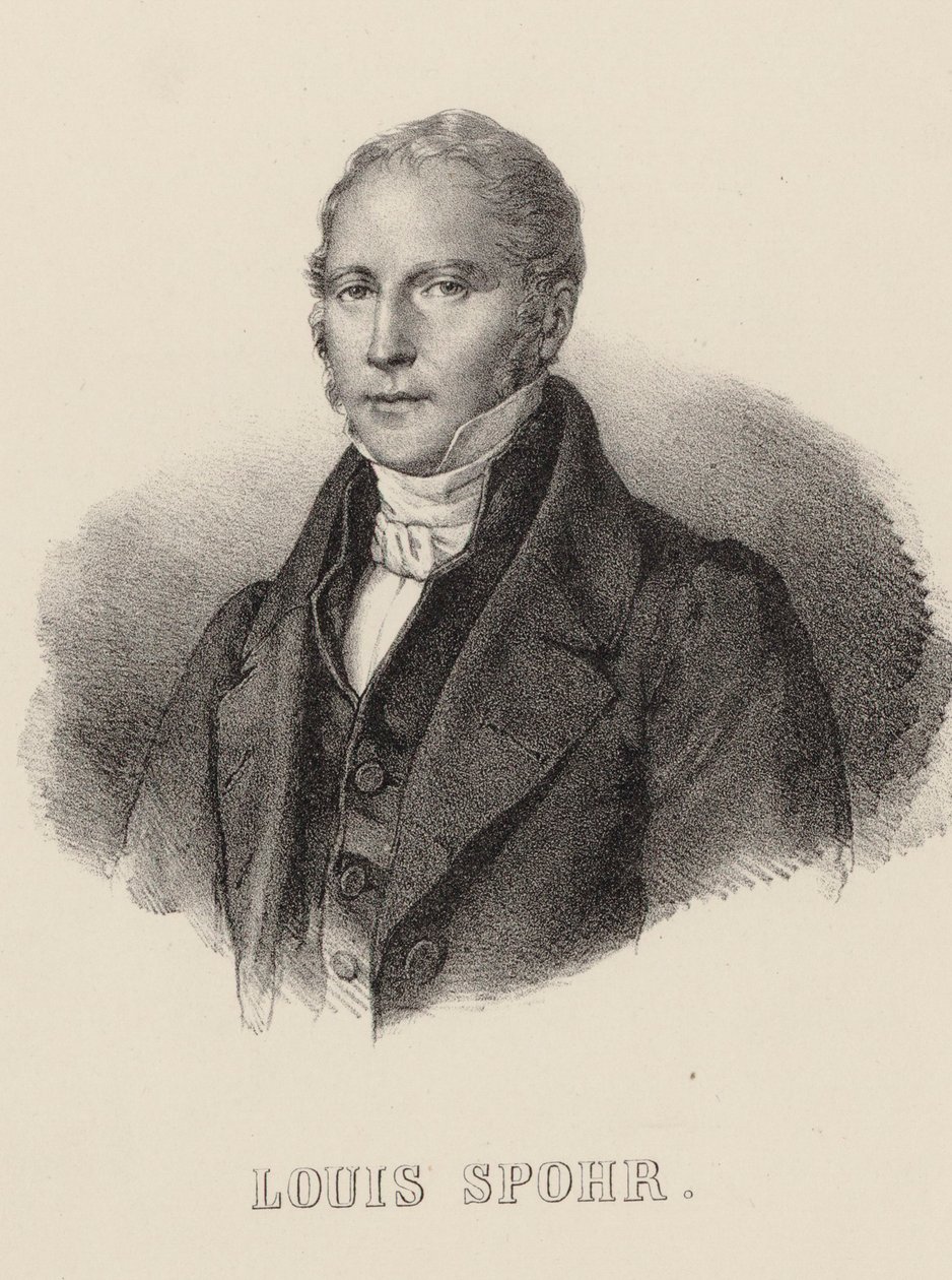 Portrett av fiolinisten og komponisten Louis Spohr 1784-1859, ca. 1840. av Unbekannt