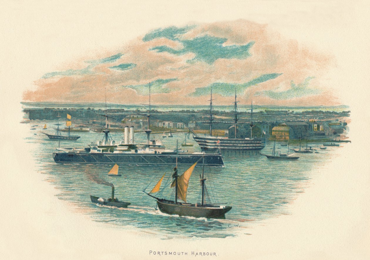 Portsmouth havn, c1890 av Unbekannt