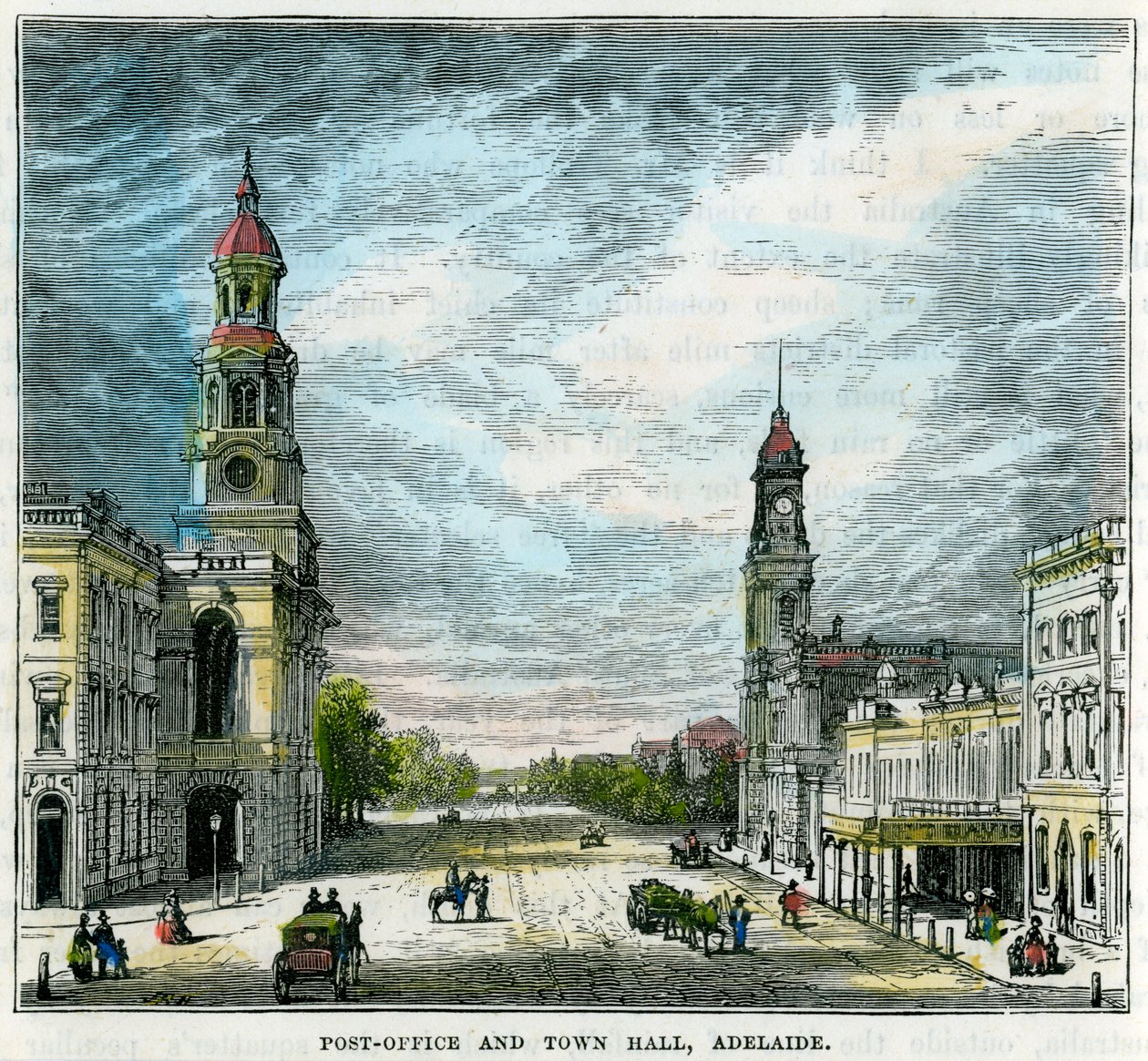 Postkontor og rådhus, Adelaide, Sør-Australia, Australia, c1880 av Unbekannt
