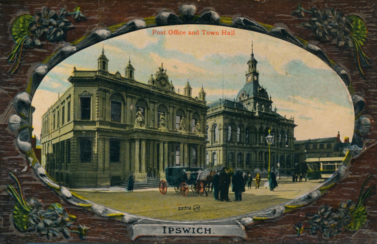Postkontor og rådhus, Ipswich, Suffolk, c1905 av Unbekannt