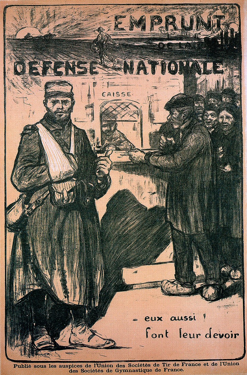 Plakat som hyller krigsinnsatsen, fransk, første verdenskrig, 1914-1918 av Unbekannt