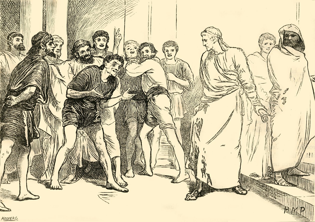 Posthumius i teatret i Tarentum, 1890. av Unbekannt