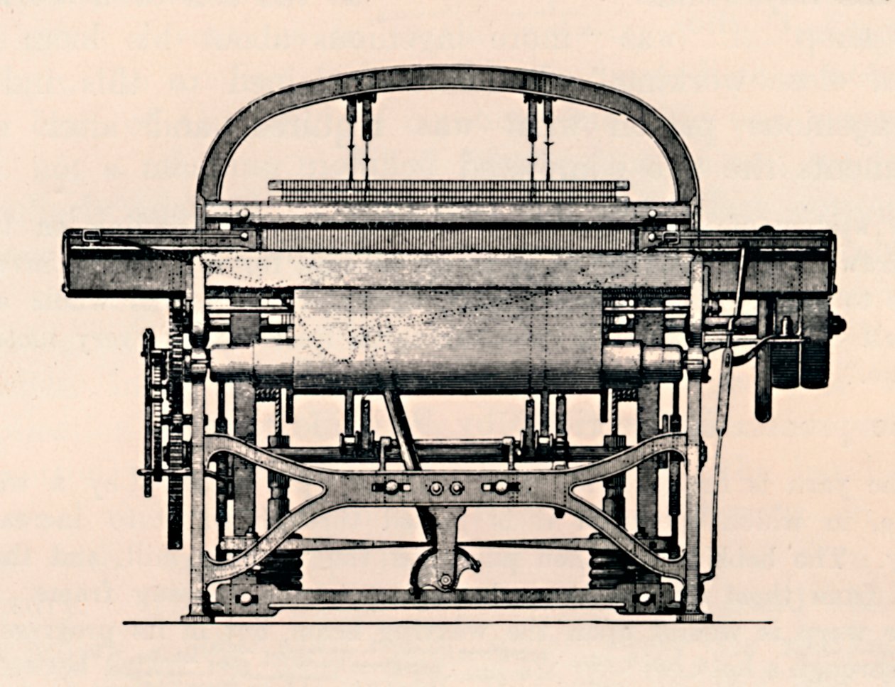 Power Loom sett forfra, 1836, 1904 av Unbekannt