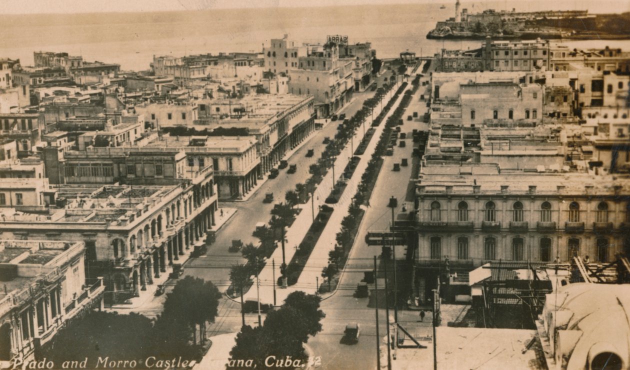 Prado og Morro slott, Havana, Cuba, ca 1900 av Unbekannt