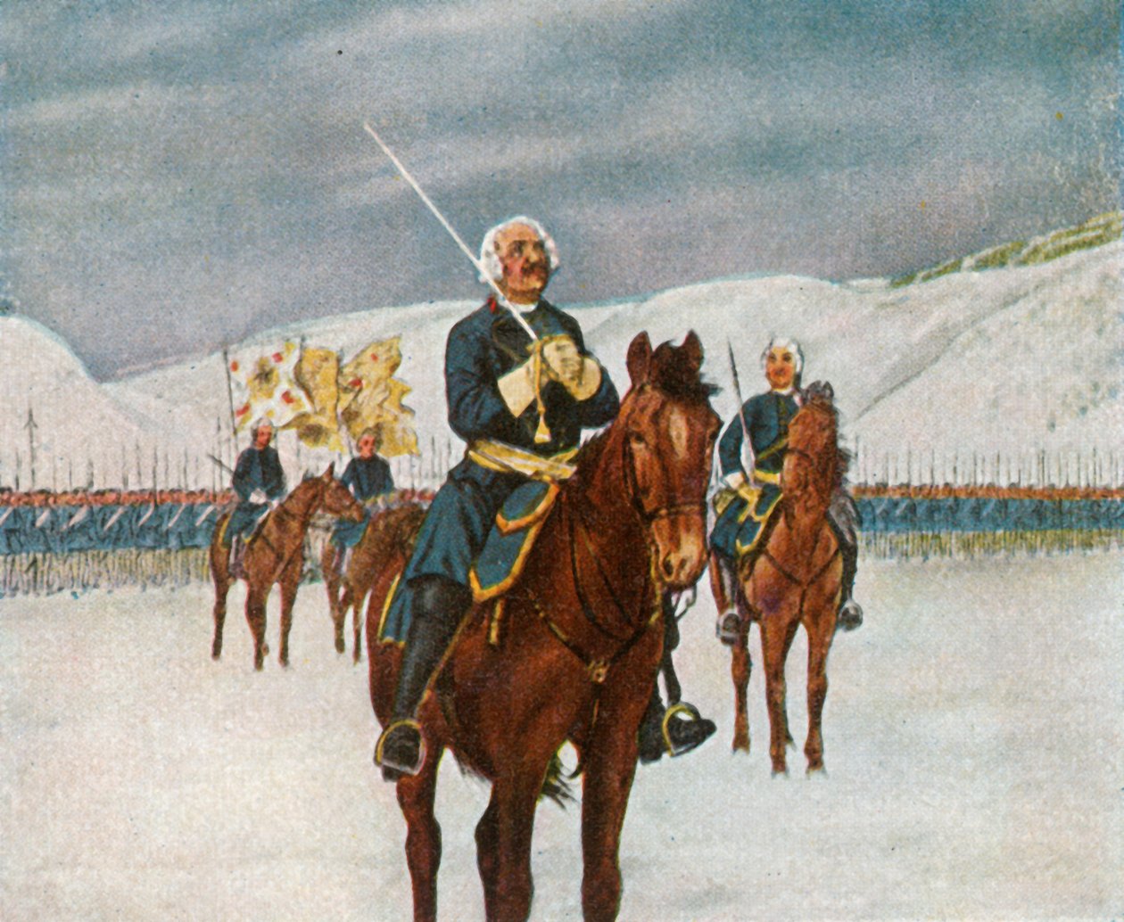 Bønn fra den gamle Dessauer før slaget ved Kesselsdorf, 15. desember 1745, 1936. av Unbekannt
