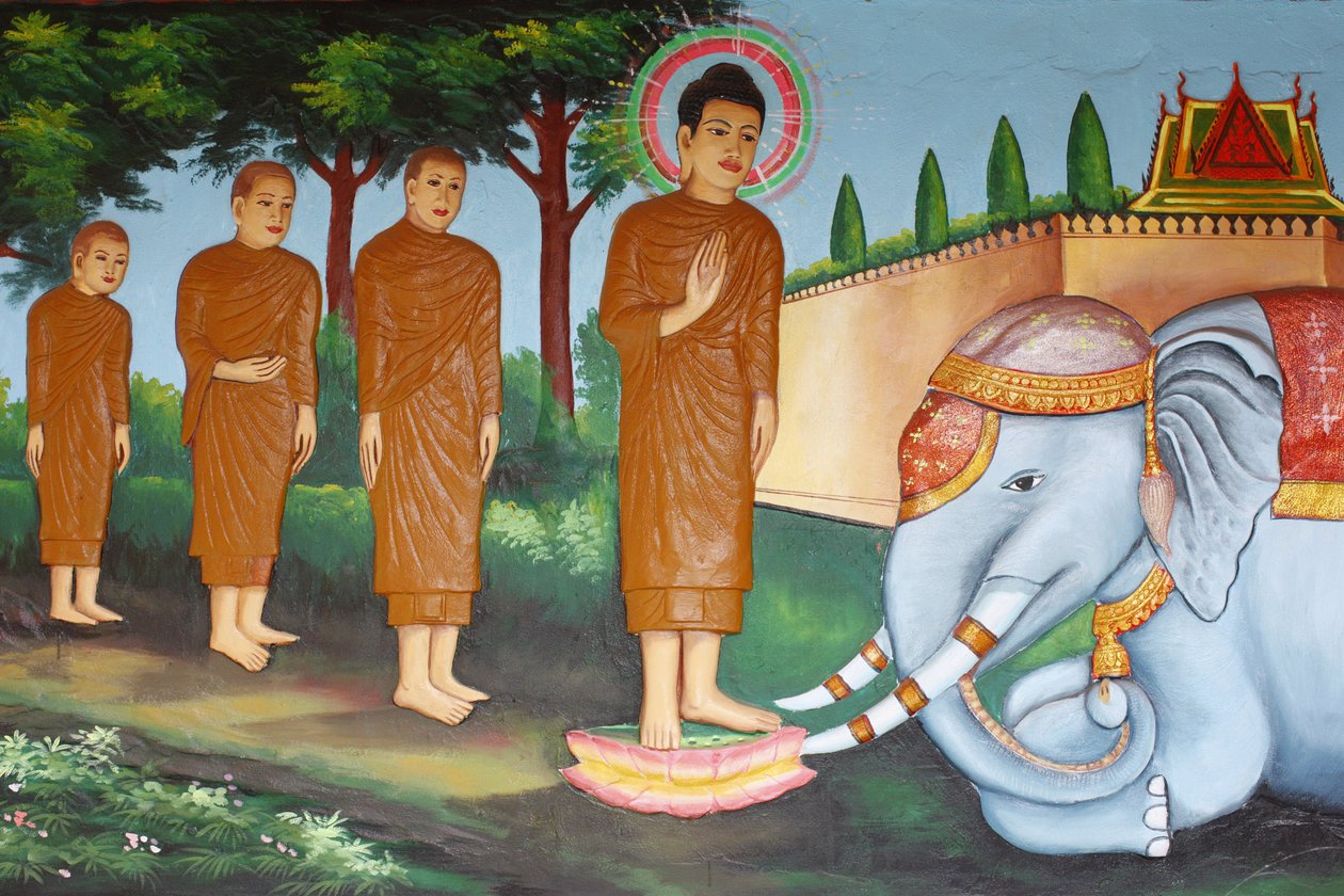 Preah Prom Rath MonasteryLife of the BuddhaEn vill elefant temmet av Loving-Kindness, Siem Reap, Kambodsja av Unbekannt
