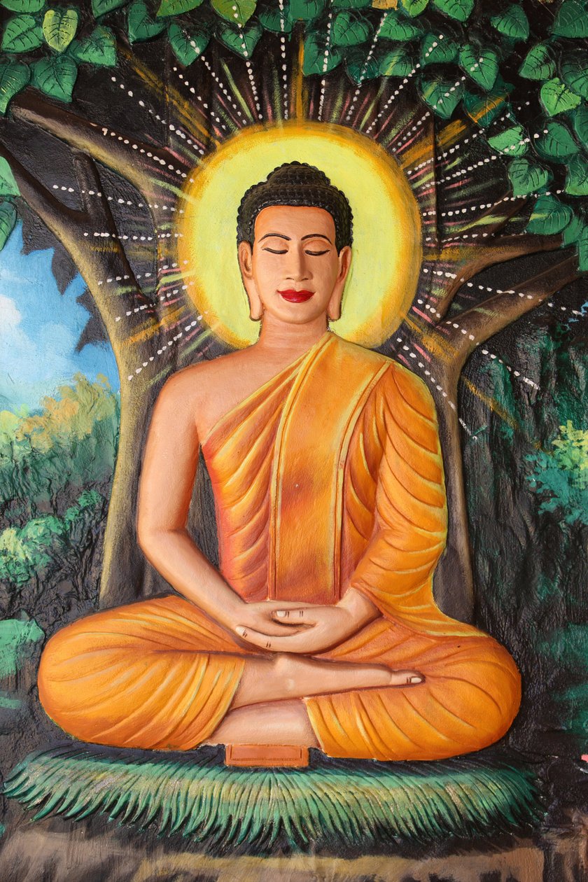 Preah Prom Rath kloster. Buddhas liv. Meditasjon på en lotusblomst. Siem Reap Kambodsja av Unbekannt