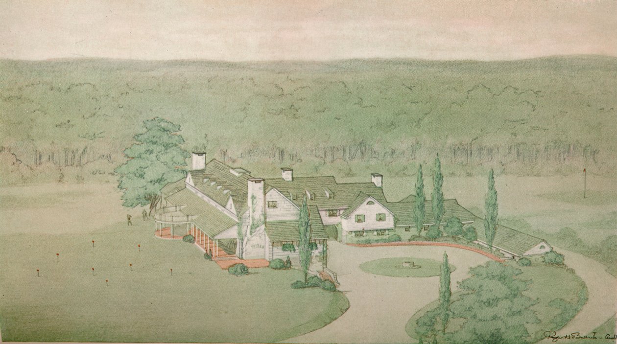 Foreløpig studie for Oakland Golf Club, Bayside, New York, 1925 av Unbekannt