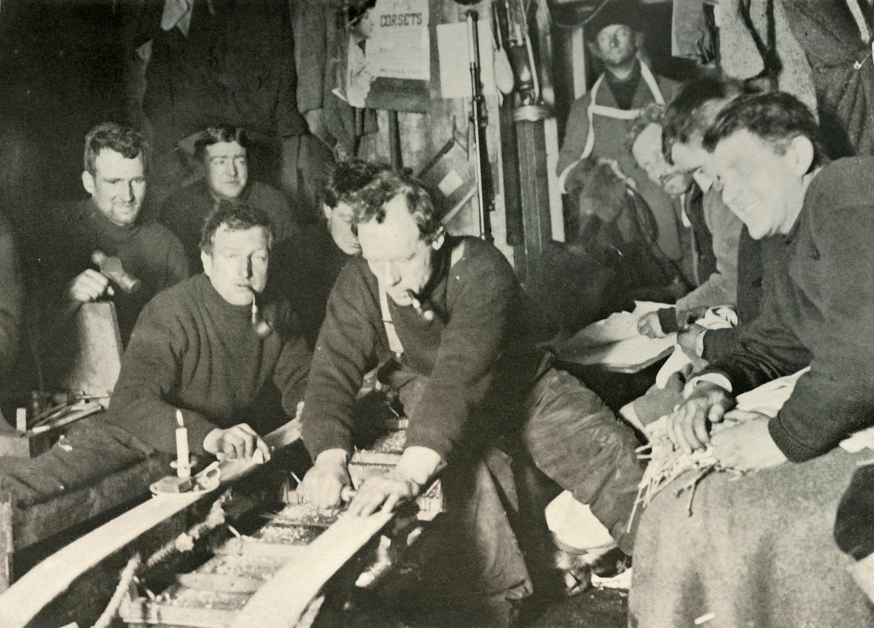 Klargjøring av en slede om vinteren, 1908, 1909 av Unbekannt