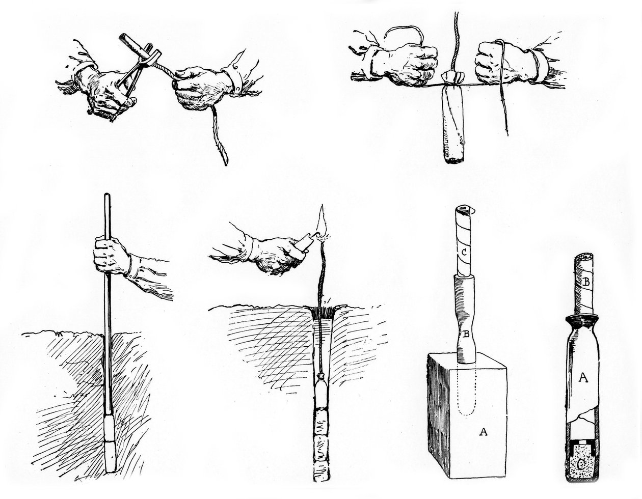 Forberedelse og innstilling av en dynamittladning, Paris, 1890 av Unbekannt