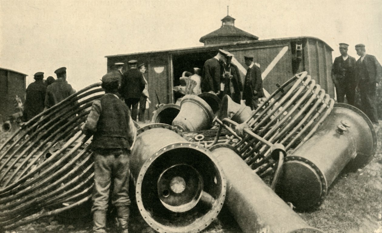 Forbereder for evakueringen av Warszawa, første verdenskrig, 1915, c1920. av Unbekannt