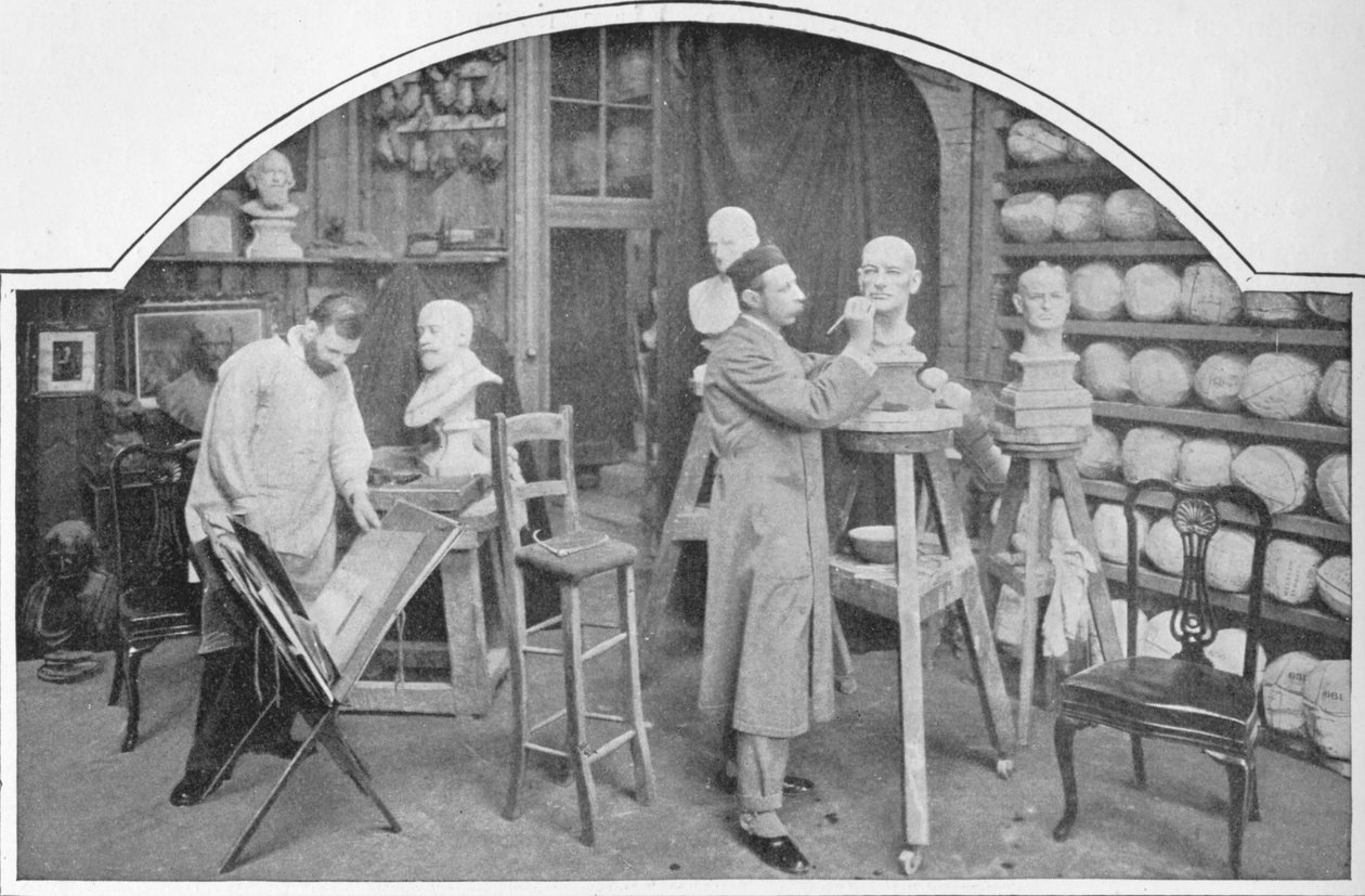 Forbereder modeller på Madame Tussauds, London, c1903 1903 av Unbekannt