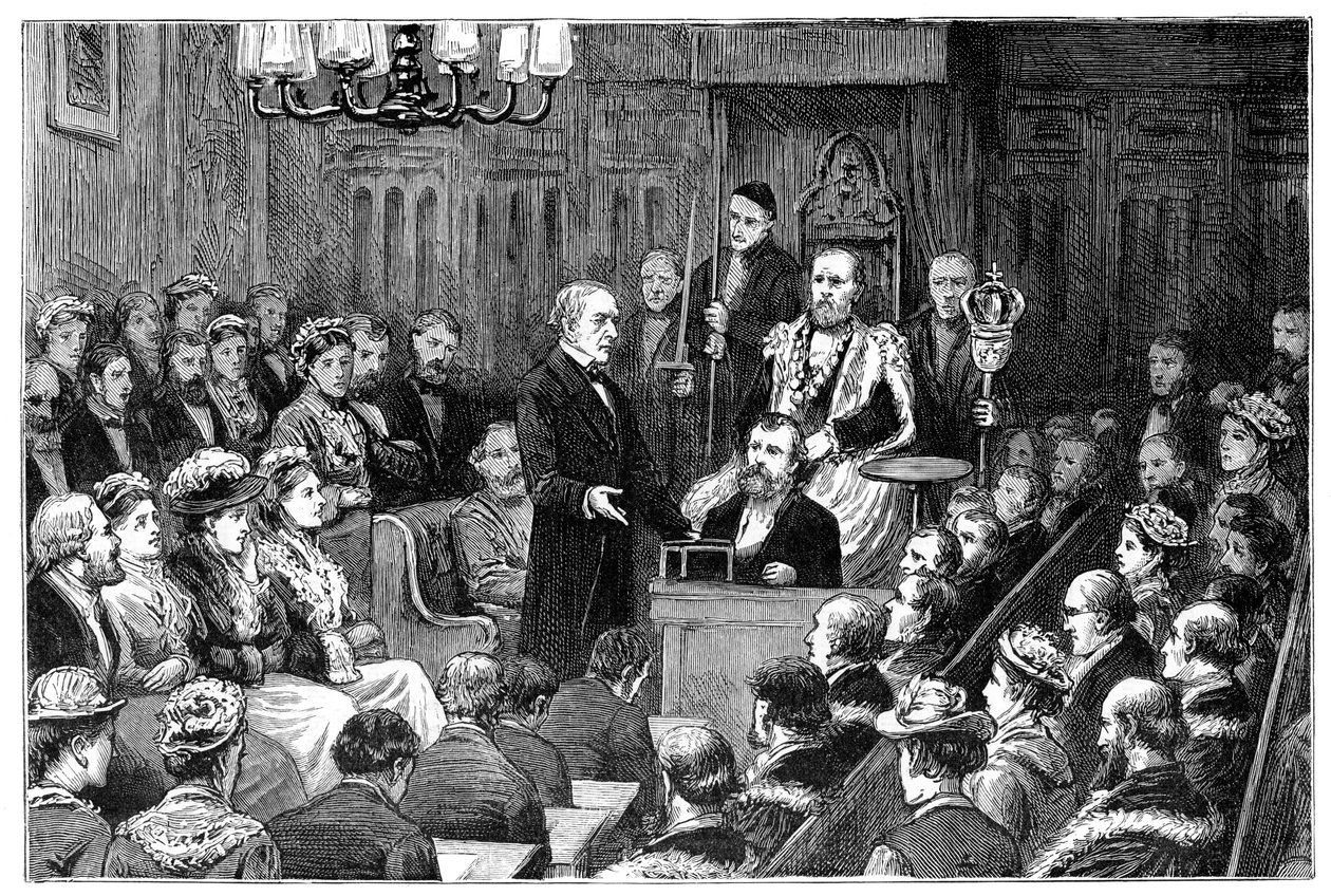 Presentasjon av byens frihet til Mr Gladstone, 1877 av Unbekannt