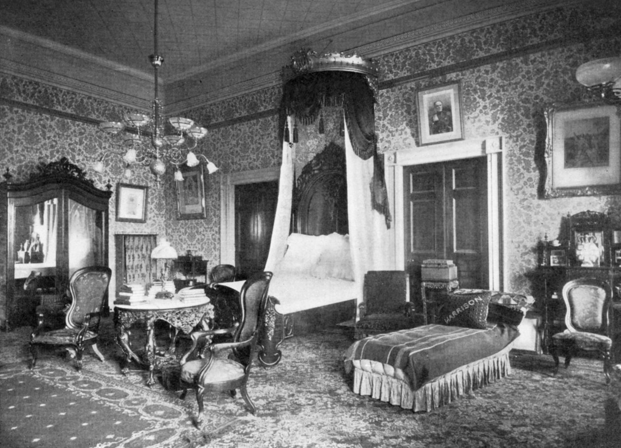President Harrisons soverom i Det hvite hus, Washington DC, USA, 1908 av Unbekannt