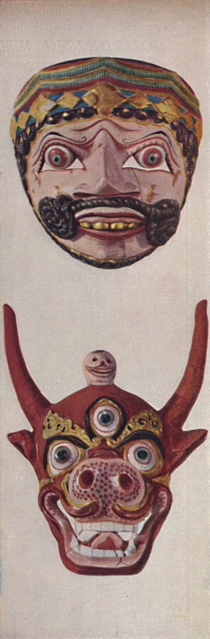 Primitive Cultures in Ritual and Festival Masks - Festival mask and Cow-face mask , c1935 av Unbekannt