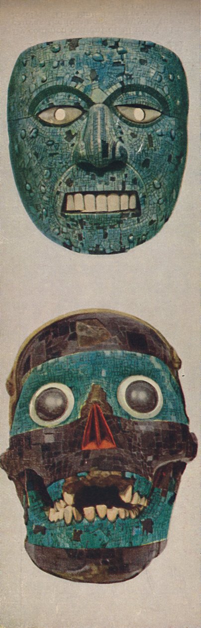 Primitive Cultures in Ritual and Festival Masks - Quetzalcoatl og Tezcatlipocaa, c1935 av Unbekannt