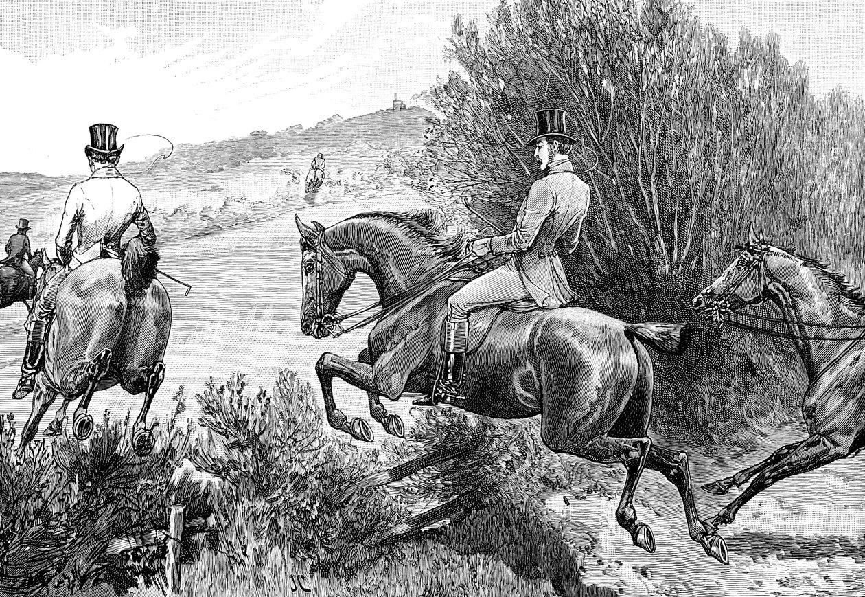 Prins Albert på jakt nær Belvoir Castle, Leicestershire, ca 1840-tallet, 1900 av Unbekannt