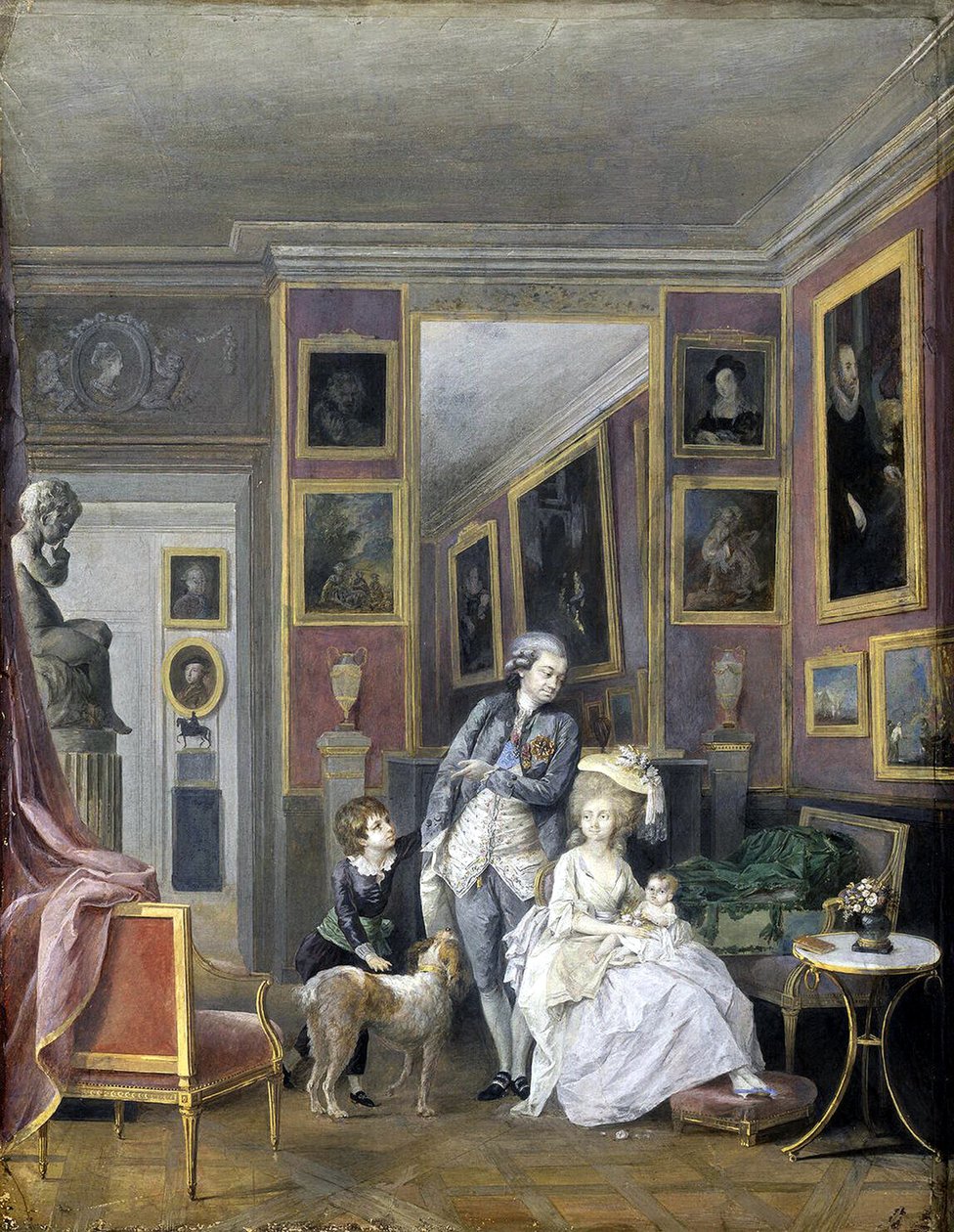 Prins Alexander Sergeevich Stroganov med sin kone Ekaterina Petrovna og barn, ca 1778 av Unbekannt