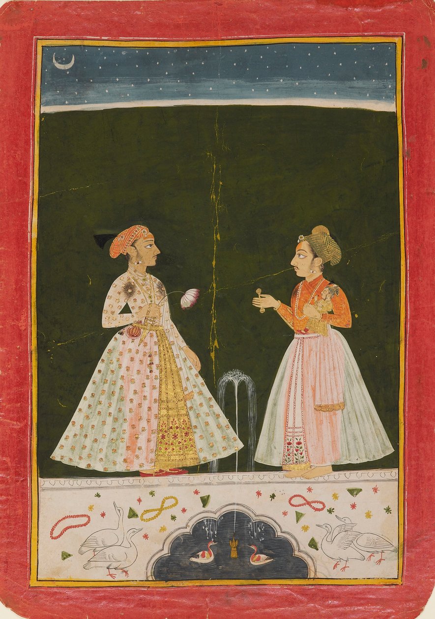 Prins Amar Singh med sin spedbarnssønn, tidlig på 1690-tallet av Unbekannt