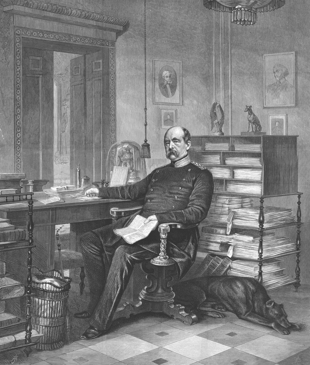 Prins Bismarck i hans studie, 1875 av Unbekannt