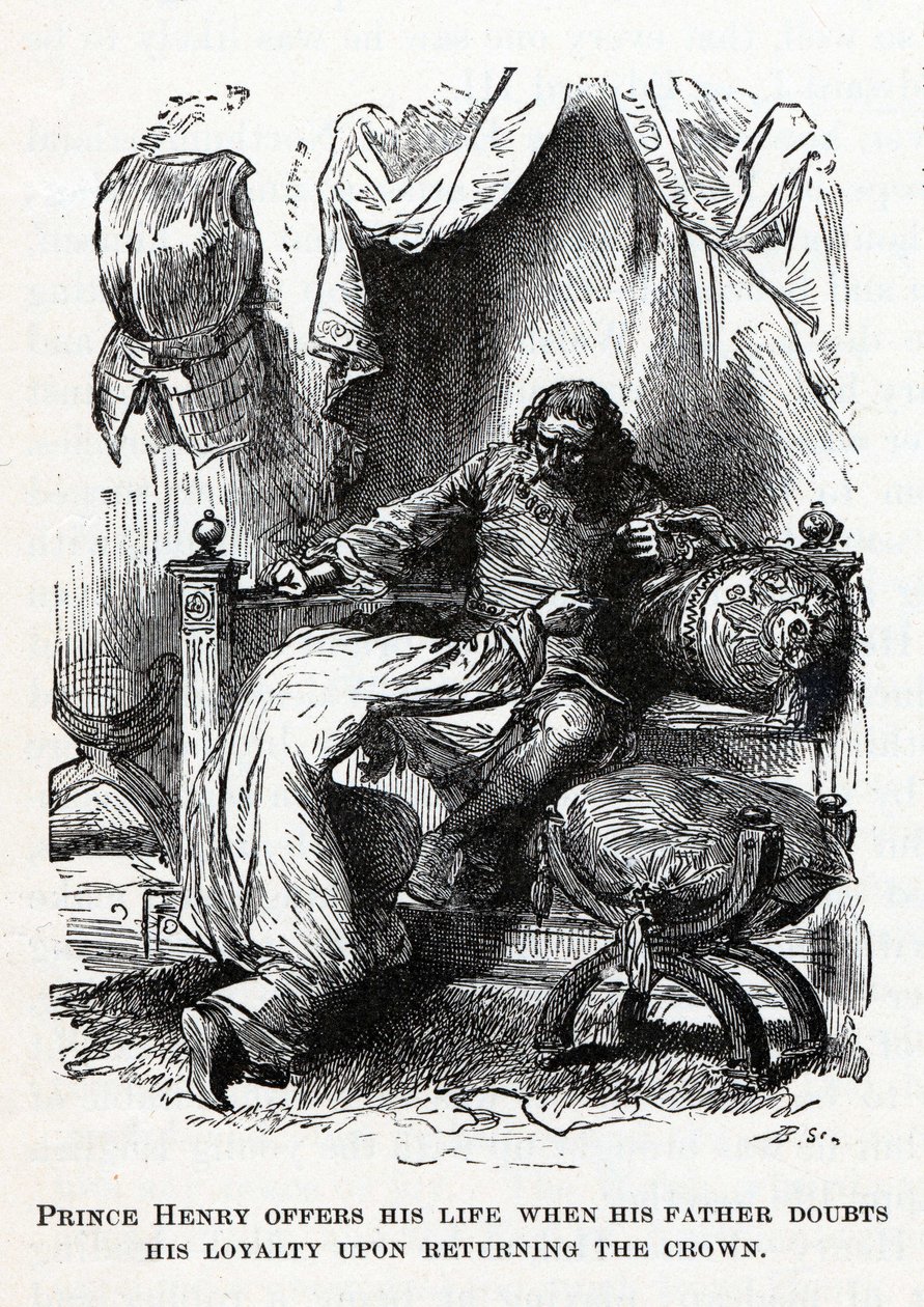Prins Henry ofrer livet når faren tviler på hans lojalitet når han returnerte kronen, 1882 av Unbekannt