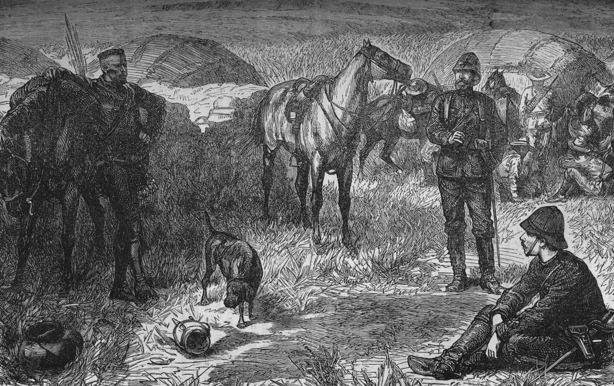Prins Louis Napoleon og partiet før Zulu-overraskelsen, c1880 av Unbekannt