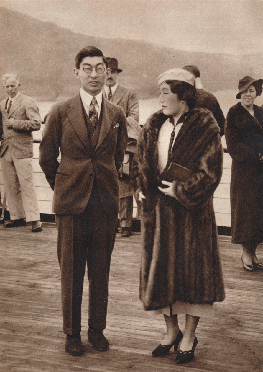 Prins og prinsesse Chichibu ankommer Queen Mary 12. april 1937 av Unbekannt