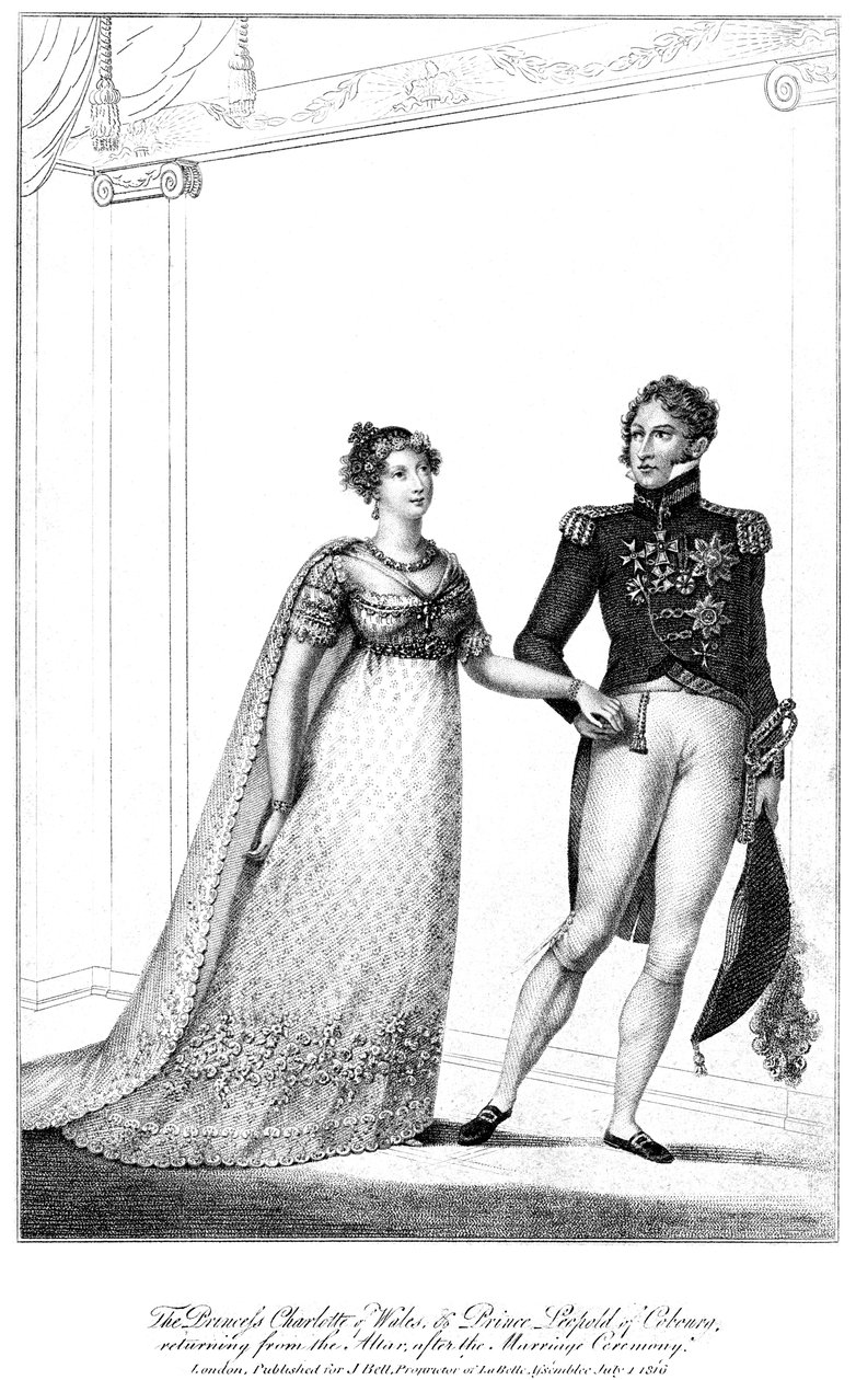Prinsesse Charlotte og prins Leopold, 1816 av Unbekannt