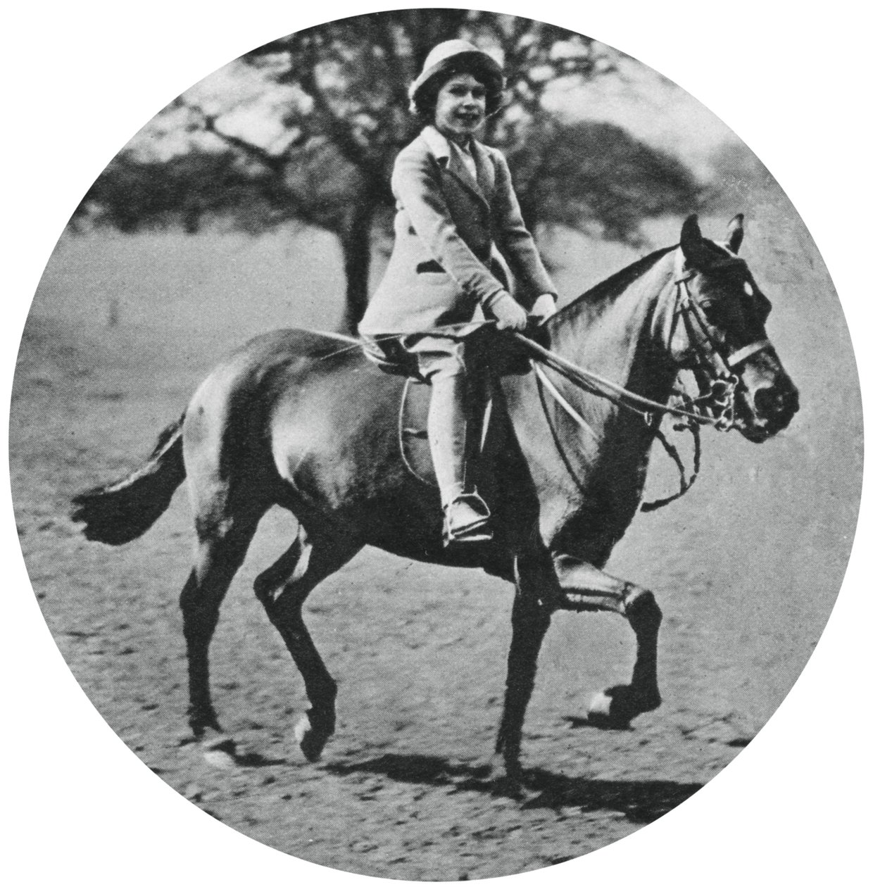 Prinsesse Elizabeth til hest, Windsor Great Park, 1935, 1937 av Unbekannt
