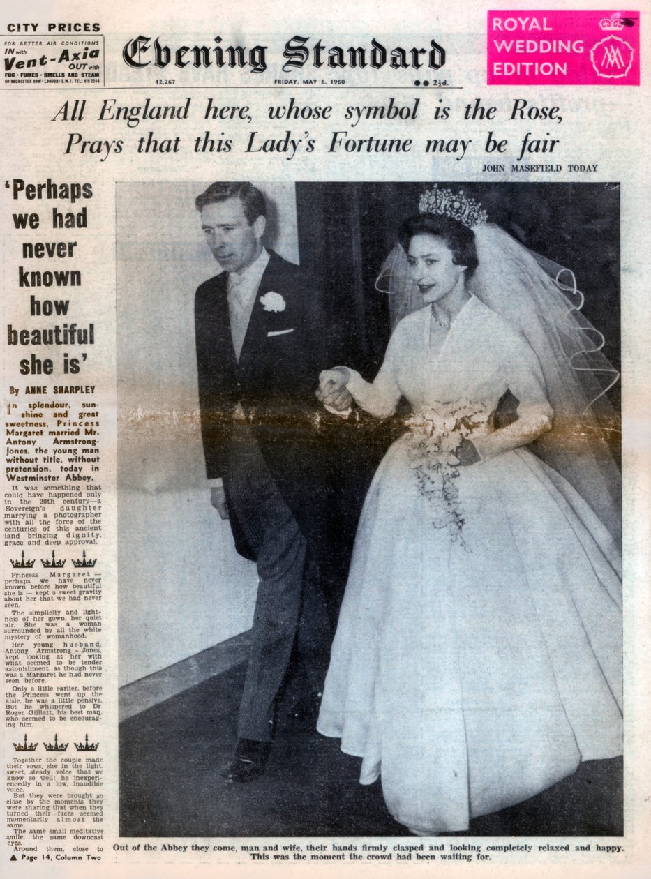 Prinsesse Margaret giftet seg med Antony Armstrong-Jones 6. mai 1960 av Unbekannt
