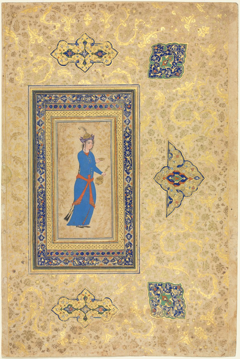 Prinsesse med vinflaske og kopp recto, ca. 1550-1600. av Unbekannt